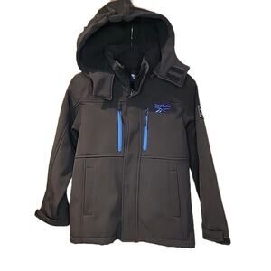 REEBOK Boys Hooded Jacket Full Zipper Youth SZ M(10-12) Black NWT